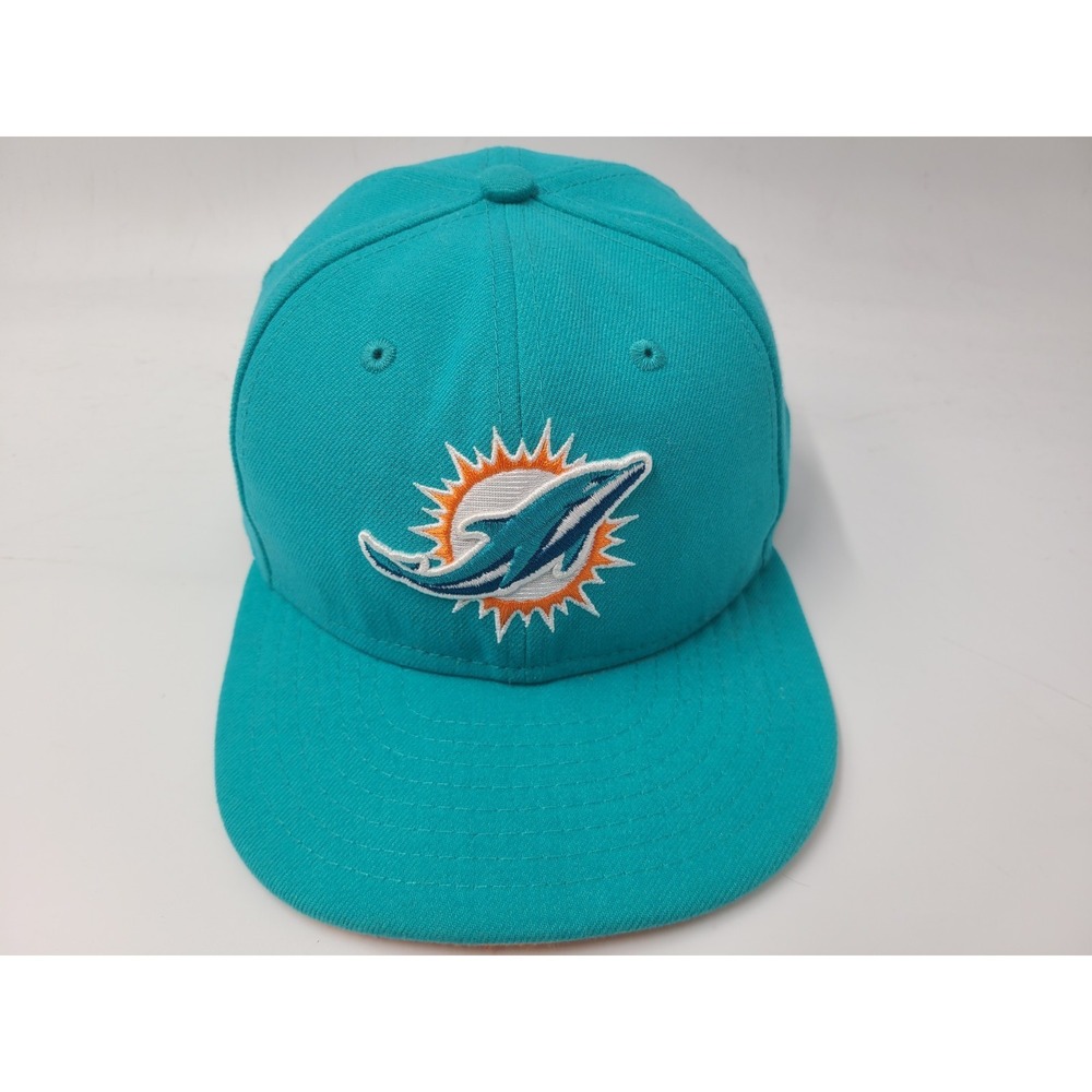 Miami Dolphins New Era 59Fifty Fitted 6 1/2 Hat Cap Youth Boys NFL Football Aqua